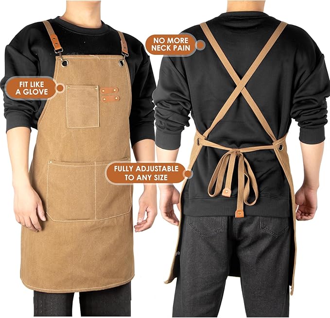 Woodworking Apron Heavy Wax Canvas Work Apron