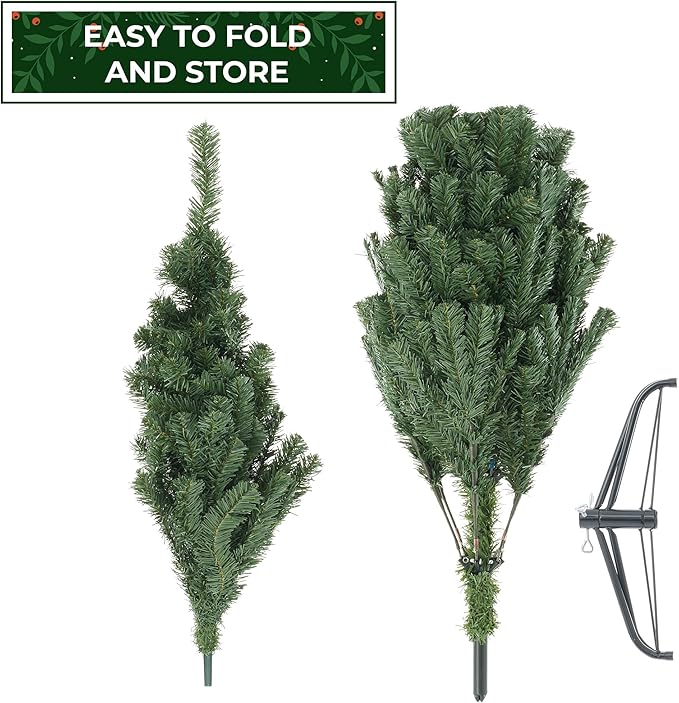 Casafield 4.5FT Realistic Green Spruce Artificial Holiday Christmas Tree with Sturdy Metal Stand