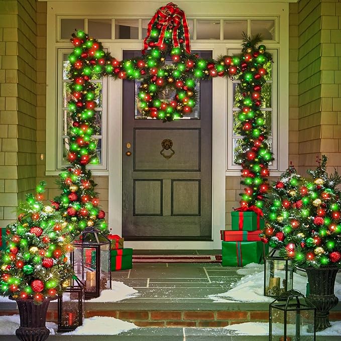 165FT 500 LED Christmas Lights, Plug in Christmas String Lights with Waterproof, 8 Modes Twinkle Fairy Lights for Xmas Garden Tree Holiday Decorations, Red Green