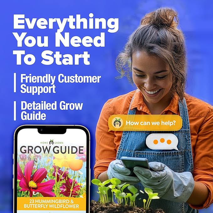 HOME GROWN Wildflower Seeds β 134,000+ Pure π‘π’π‘-ππ π’ π¨π¦π Seeds, No Filler β 23 Varieties Bulk Mix (3oz) for Birds & Butterflies β Annual & Perennial Wild Flowers for Fall Garden Planting