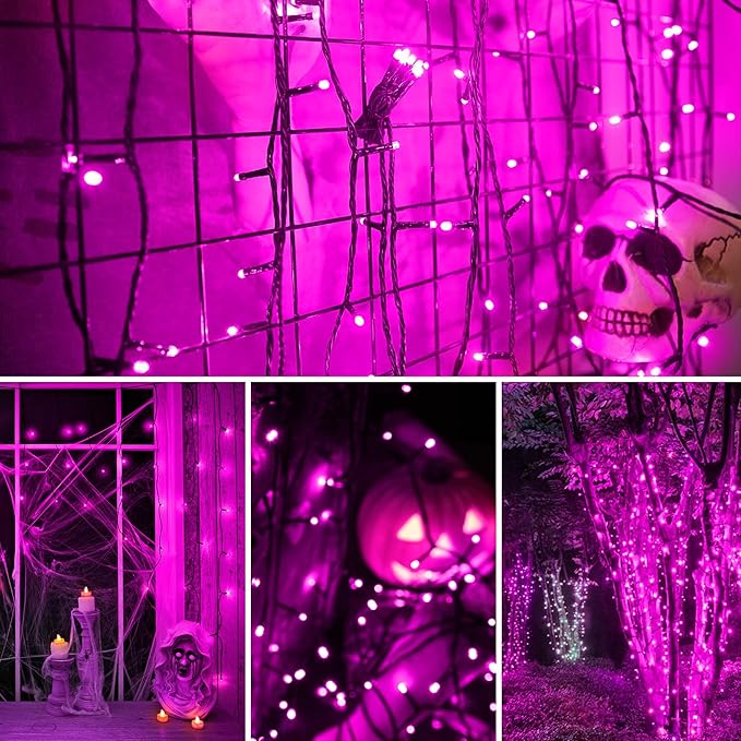500 LED Pink Christmas Lights,164 FT Outdoor Fairy Lights Plug in, Pink String Lights with 8 Twinkle Modes for Indoor Outdoor Bedroom, Yard, Wedding, Valentines Day Decoration