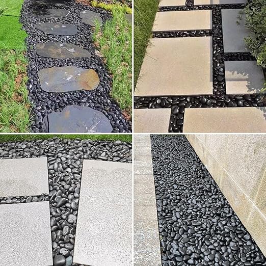 Polished Black River Rocks - 2-3 inch 10LB High Polished Decorative Pebbles, Stones for Landscaping, Natural River Rocks for Outdoor Décor, Plants,Vase Filler,Fish Tank