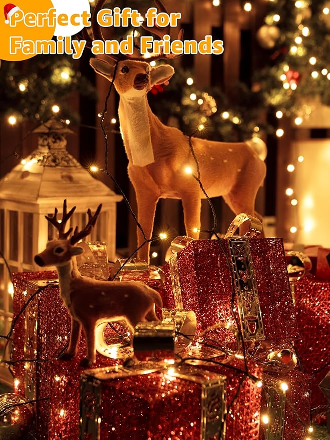 1000 LED 328 FT Christmas Lights, Waterproof Outdoor String With Remote and Timer, 8 Modes Dimmable, Fairy Lights for Holiday Decor (Warm White)