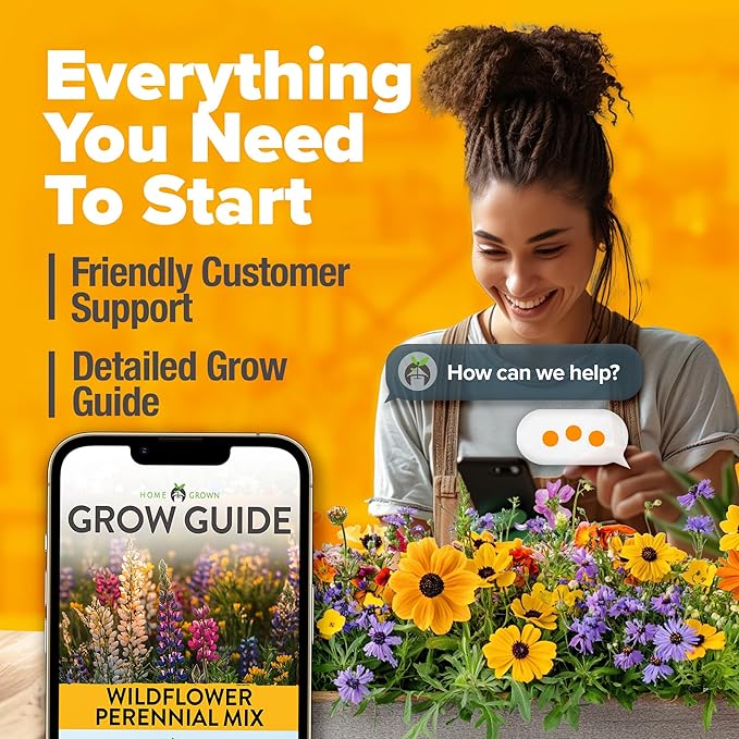 HOME GROWN π¨π¦π π£π₯ππ ππ¨π Wildflower Seeds Mix - 49,100+ (2oz) Bulk Mix, 21 Varieties Wild Flower - Bee and Butterfly Garden Pack - Native Annual Flowers for Planting for Your Garden