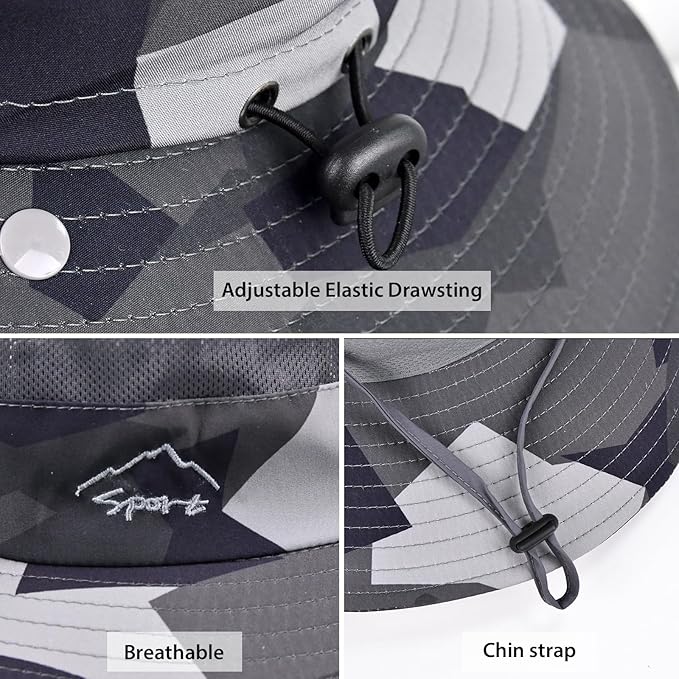 Sun Hats for Men Women Fishing Hat UPF 50+ Breathable Wide Brim Summer UV Protection Hat