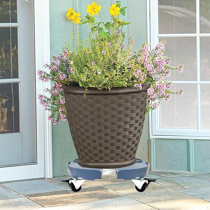 CASIMR 2 Pack Plant Stand with Wheels, Adjustable 15-20" Heavy Duty Plant Caddy with Casters, Indoor Outdoor Large Potted Planter Cart Dolly, Rolling Plant Stand for Flower Pot, 440lb Capacity