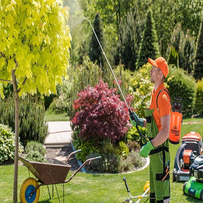 Pump Sprayer Upgraded Garden Sprayer with Viton Seals Telescopic Metal Lance, Premium Pumping Spray Bottle 5L-S with Spare Parts for Watering Plants Lawn Care & Home & Car Cleaning