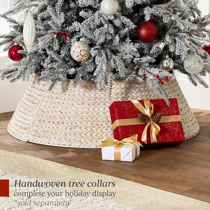 Best Choice Products Lighted Aspen Christmas Tree, 12ft Flocked Artifical Noble Fir, Pre-Lit White & Multicolored LED Lights Premium Holiday Décor - Black