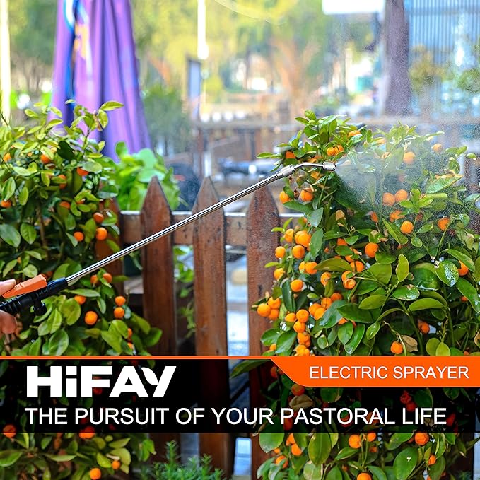 ES4 Electric Sprayer 1 Gallon Built-in 4000mAh Rechargeable Battery, Copper-Nickel Spray Nozzle Makes The Spray More Delicate, The Telescopic Spray Rod Can Reach Further