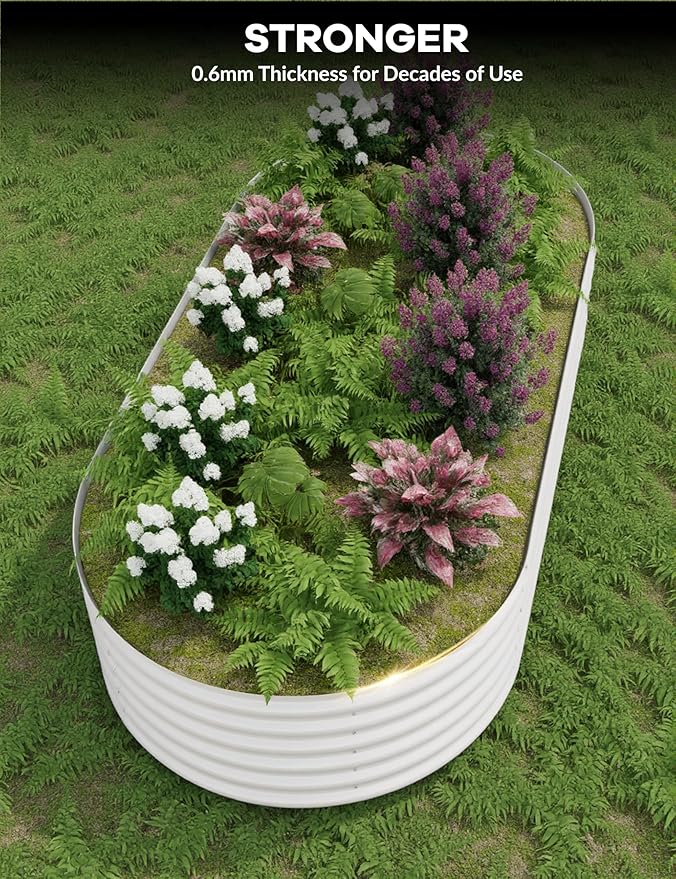 2 Pcs Raised Garden Beds Outdoor 10x4x1.5 ft - Galvanized Steel Planter Box for Vegetables, Flowers, Rust-Resistant Garden Box, Easy Assembly Raised Beds, Durable Planters for Outdoor Plants, Beige