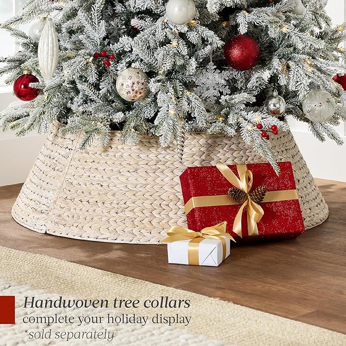 Best Choice Products Lighted Aspen Christmas Tree, 6ft Flocked Artifical Noble Fir, Pre-Lit White & Multicolored LED Lights Premium Holiday Décor - Green