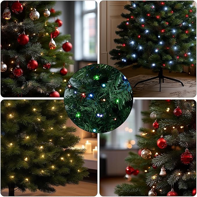 TW SHINE 6FT Smart Pre-Lit Artificial Christmas Tree, 946 Branch 300 LED Christmas Trees with Lights Remote & App &Timer, RGB Color Changing Xmas Tree for Indoor Decorations, Foldable Stand