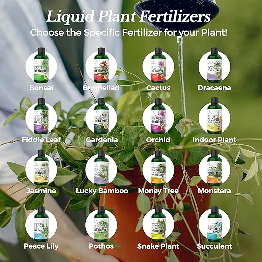 Professional Liquid Indoor Plant Fertilizer | 3-1-2 Concentrate for Plants and Flowers | Multi-Purpose Blend & Gardening Supplies | 8 oz Bottle
