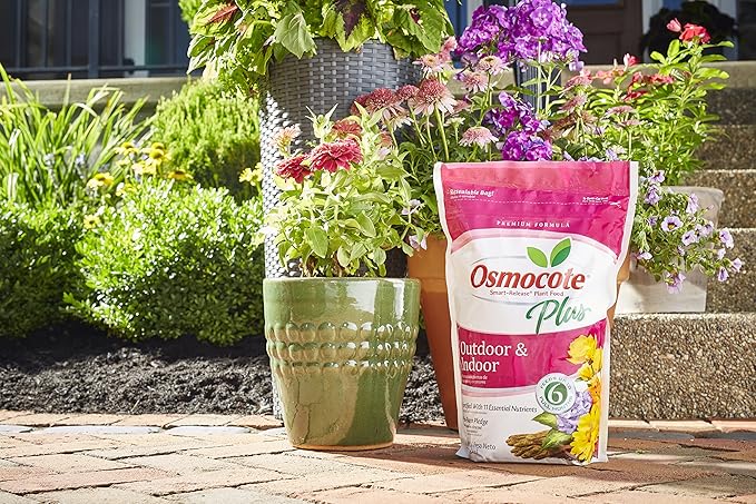 Osmocote Smart-Release Plant Food Plus Outdoor and Indoor, For Most Plant Types, In-Ground and Container Plants, Contains 11 Essential Nutrients, 8 lb.