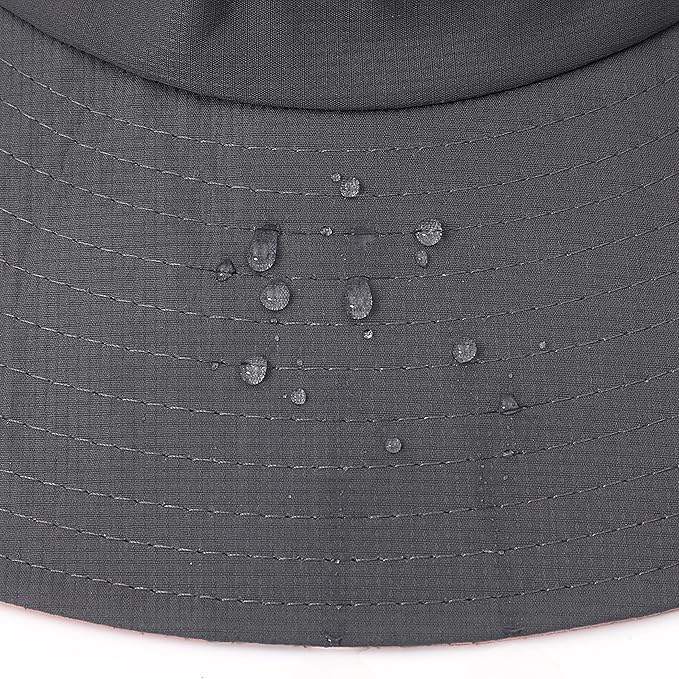 Womens Summer Sun Hat Beach Hat Wide Brim Outdoor UV Protection Hat Foldable Cool Mesh Ponytail Bucket Hat