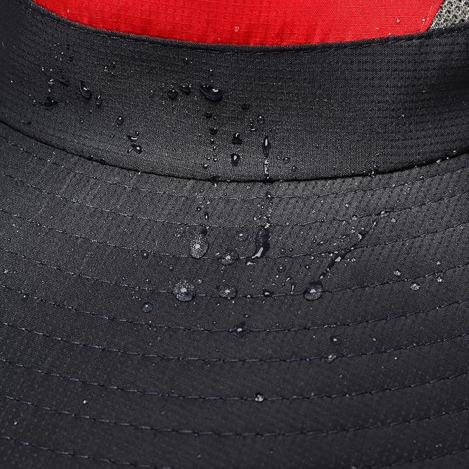 Womens Summer Sun Hat Beach Hat Wide Brim Outdoor UV Protection Hat Foldable Cool Mesh Ponytail Bucket Hat