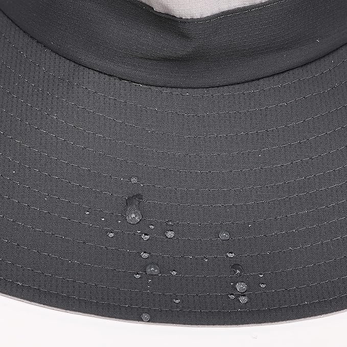 Womens Summer Sun Hat Beach Hat Wide Brim Outdoor UV Protection Hat Foldable Cool Mesh Ponytail Bucket Hat