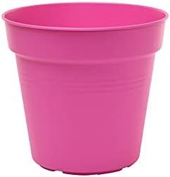 Mintra Home Garden Pots 4pk - Flowers, Herbs, Plants, Indoor, Outdoor, Colorful, Wholesale, Bulk (Fuchsia, 13cm Diameter (5in))