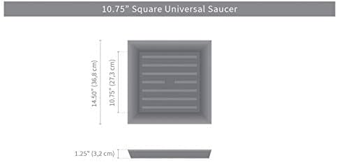 Crescent Garden Universal Square Plant Saucer, Durable Drip Tray for Heavy Square Pot, Premium Plastic Drainage Dish, Large Outdoor Flowerpot Saucer - 16'' Inner x 19.75" Outer (Rust)