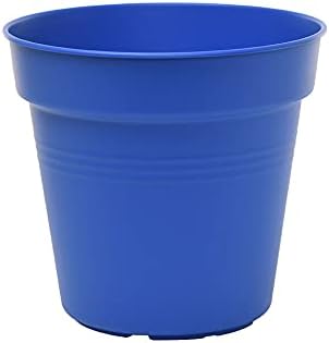 Mintra Home Garden Pots 4pk - Flowers, Herbs, Plants, Indoor, Outdoor, Colorful, Wholesale, Bulk (Blue, 17cm Diameter (6.6in))