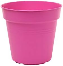 Mintra Home Garden Pots 4pk - Flowers, Herbs, Plants, Indoor, Outdoor, Colorful, Wholesale, Bulk (Fuchsia, 11cm Diameter (4.3in))