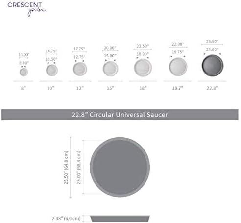 Crescent Garden Universal Round Planter Saucer, Heavy Duty Drainage Dish for Plant Pots, Extra Large Plant Dishes Saucer, Indoor & Outdoor Plant Tray - Mocha (23 inch Inner, 25.5 inch Outer Diameter)