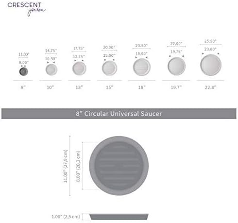 Crescent Garden Universal Round Planter Saucer, Durable Drainage Dish for Plant Pots, Heavy-Duty Plant Dishes Saucer, Indoor & Outdoor Plant Trays - Old Bronze (8.5 inch inner, 11 inch Outer Diameter)
