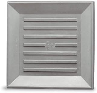 Crescent Garden Universal Square Plant Saucer, Modern Durable Plant Tray for Square Planter, Heavy-Duty Plastic Drainage Dish, Indoor/Outdoor Saucer - 13'' Inner x 16.75" Outer (Concrete-Color)