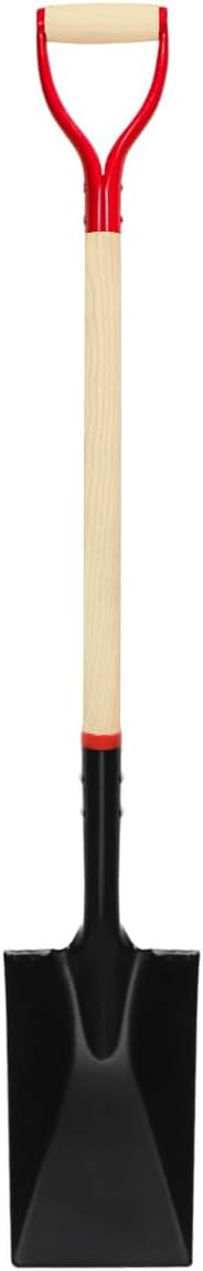 VNIMTI Spade Shovel for Digging, Heavy Duty Spade Shovel with Wooden D-Handle, Square Flat Shovel for Gardening and Edging, 45 Inches