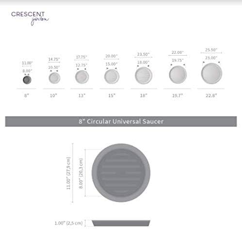 Crescent Garden Universal Round Planter Saucer, Durable Drainage Dish for Plant Pots, Heavy-Duty Plant Dishes Saucer, Indoor & Outdoor Plant Trays - Terracotta-Color (8.5 inch Inner, 11 inch Outer)