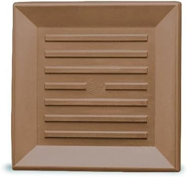 Crescent Garden Universal Square Plant Saucer, Weather-Safe Durable Drip Tray for Square Planter, Heavy-Duty Plastic Drainage Dish, Indoor/Outdoor Flowerpot Saucer - 11'' Inner x 14.5" Outer (Mocha)