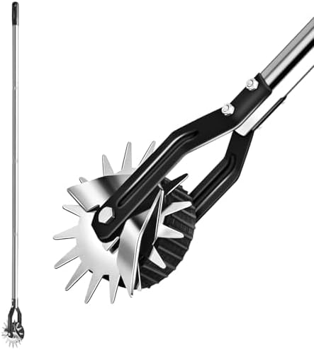 Wheel Rotary Edger Lawn Tool, Sidewalk 66.7Inch Manual Lawn Edger, Grass Edge Trimmer, Adjustable Stainless Steel Handle with Cushion Grip,Soil,Garden and Yard Tool