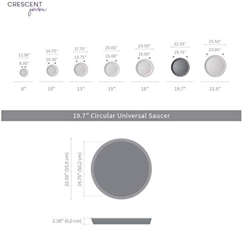 Crescent Garden Universal Round Planter Saucer, Heavy Duty Drainage Dish for Plant Pots, Extra Large Plant Dishes Saucer, Indoor & Outdoor Plant Tray - Rust (19.75 inch Inner, 22 inch Outer Diameter)