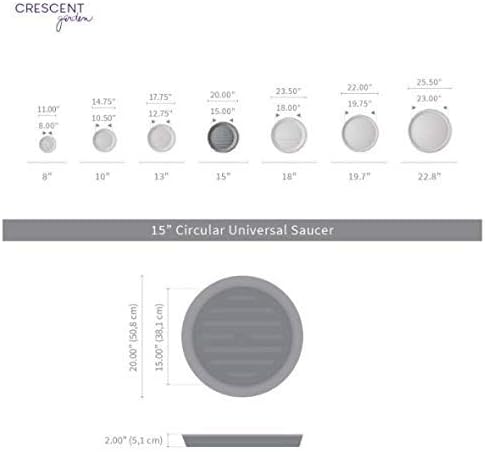 Crescent Garden Universal Round Planter Saucer, Durable Drainage Dish for Plant Pots, Heavy-Duty Plant Dishes Saucer, Indoor & Outdoor Plant Trays - Terracotta-Color (15.5 inch Inner, 20 inch Outer)