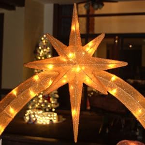 Hykolity 6FT 2.5D Nativity Scene Lighted Outdoor Christmas Decoration, 210 Warm White LEDs with Outdoor Transformer, Stained-Glass Fabric Figures & 5ft Pull Cord, Yard Decor