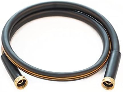 Atlantic Female to Female Heavy Duty Garden Hose 6 ft x 5/8 Inch Black Water Hose Short Connection Leader Hose.