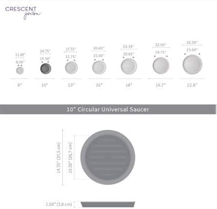 Crescent Garden Universal Round Planter Saucer, Durable Drainage Dish for Plant Pots, Heavy-Duty Plant Dishes Saucer, Indoor & Outdoor Plant Trays - Terracotta-Color (11 inch Inner, 15 inch Outer)