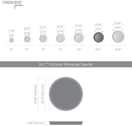 Crescent Garden Universal Round Planter Saucer, Heavy Duty Drainage Dish for Plant Pots, Extra Large Plant Dishes Saucer, Indoor & Outdoor Plant Tray - Rust(19.75 inch Inner, 22 inch Outer Diameter)