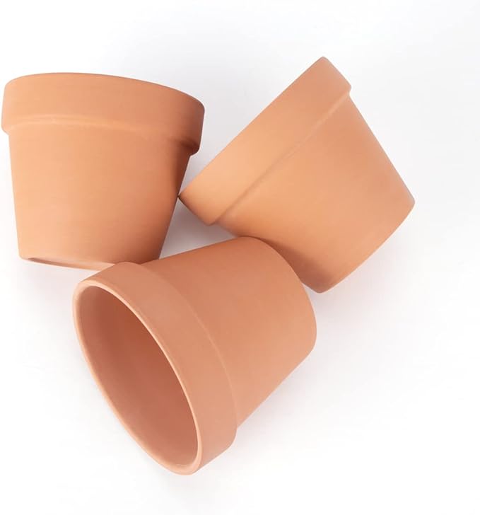 CFKJ 26 Pack 4" Terracotta Planter Pots, Clay Succulent Pots, Indoor, Brown, Solid, Classic Style, Drainage Hole, Tabletop, Plant Theme