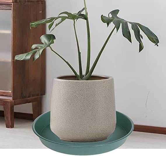 6 Pack of 12 inch Plant Saucer Bird Bath Bowl, Heavy Duty Plastic Plant Saucer 12 inch Round, Durable Plant Tray for Pots, Plant Saucers for Indoors, Plant Trays for Planter (12", Green)