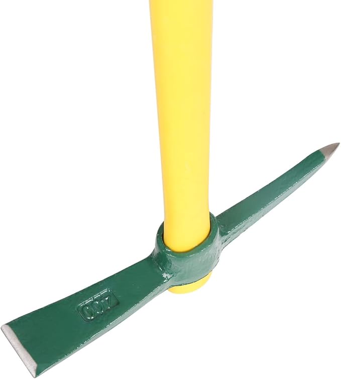 18 Inches Steel Forged Pickaxe, Sturdy Durable Mattock Hoe, Weeding Pick Axe with Lightweight Plastic Coated Fiberglass Handle Suitable for Digging, Weeding, Gardening, Camping