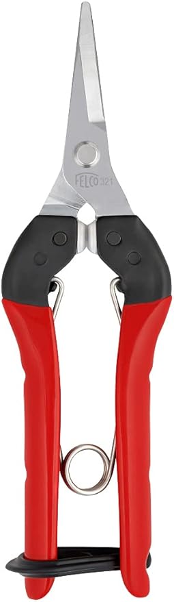 Felco F321 Pruning Snips – 7" Swiss-Made Garden Clippers with Curved Blade & Rounded Tip | Pruning Shears for Gardening | Garden Snips and Pruners with Carbon Steel Blade, Sap Groove