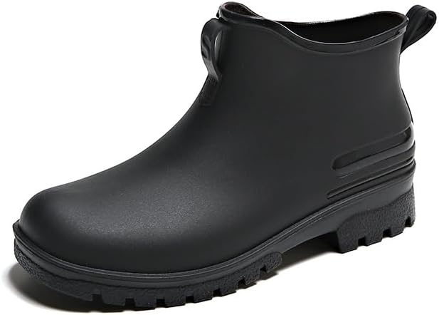 Women's Short Rain Boots Non-slip Wear-Resistant Short Boots Outdoor Work Garden Boots Fashionable Waterproof Ankle Rain Boots