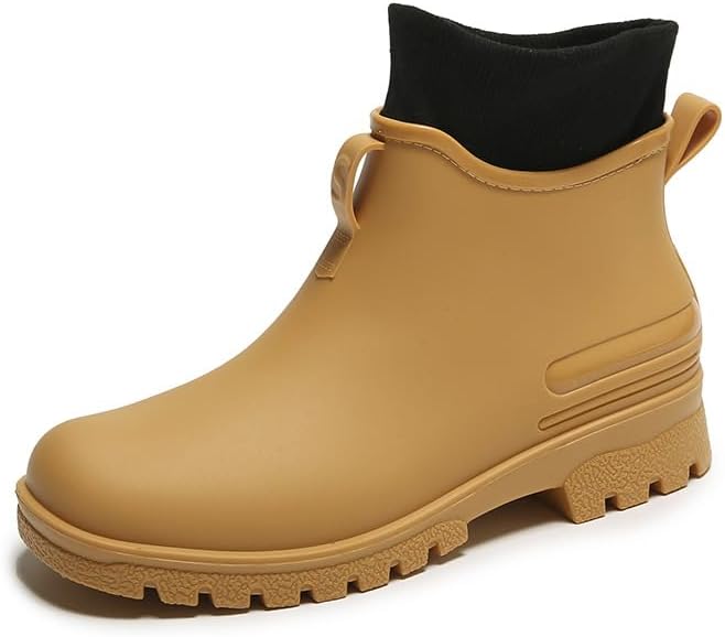 Women's Short Rain Boots Non-slip Wear-Resistant Short Boots Outdoor Work Garden Boots Fashionable Waterproof Ankle Rain Boots