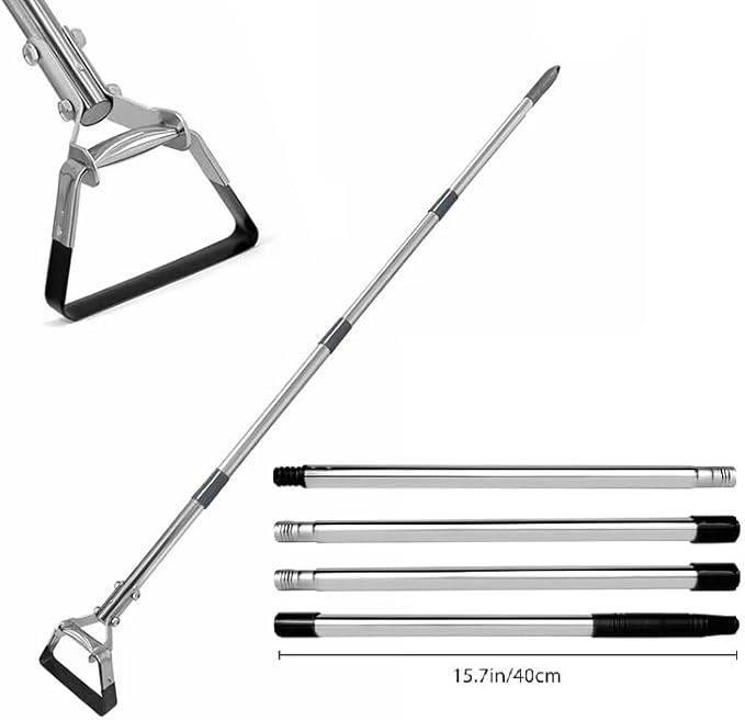 Hoe Garden Tool, Scuffle Garden Hoe with Long Handle, Adjustable Hula Hoe for Easy Weeding (60 Inch)