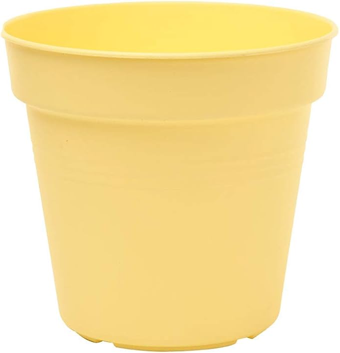 Mintra Home Garden Pots 4pk - Flowers, Herbs, Plants, Indoor, Outdoor, Colorful, Wholesale, Bulk (Yellow, 19cm Diameter (7.5in))