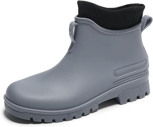 Women's Short Rain Boots Non-slip Wear-Resistant Short Boots Outdoor Work Garden Boots Fashionable Waterproof Ankle Rain Boots