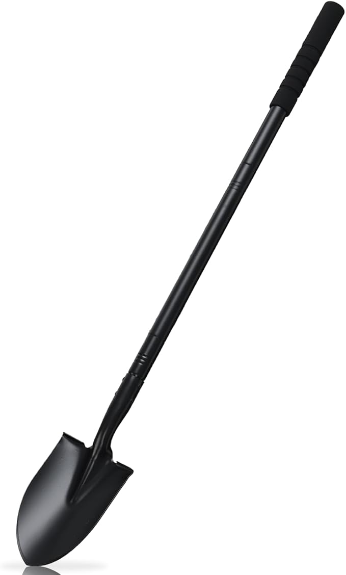 43.7Inches Small Spade Trench Shovel with Heavy Duty Steel Handle Garden Tools, Small Shovel for Digging Gardening Camping Yardwork Car, Black