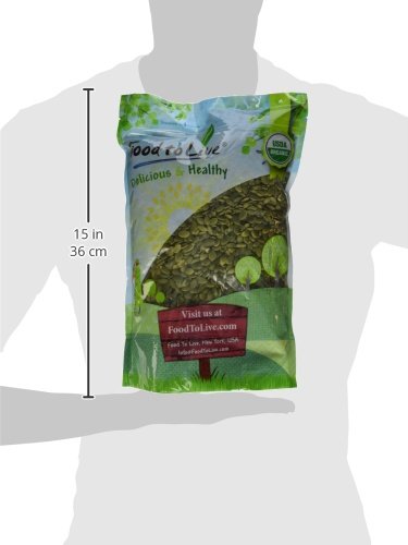Food to Live Organic Raw Pepitas, 4 Pounds — Non-GMO, Pumpkin Seed Kernels, Unsalted, No Oil, No Shell, Vegan, Kosher, Bulk. Keto Snack.