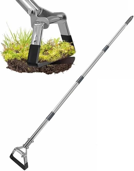 Hoe Garden Tool, Scuffle Garden Hoe with Long Handle, Adjustable Hula Hoe for Easy Weeding (60 Inch)